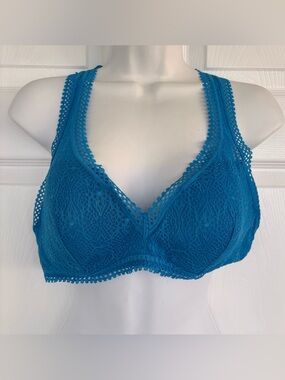 Victoria's Secret Blue Lace Bralette - Teal-Blue